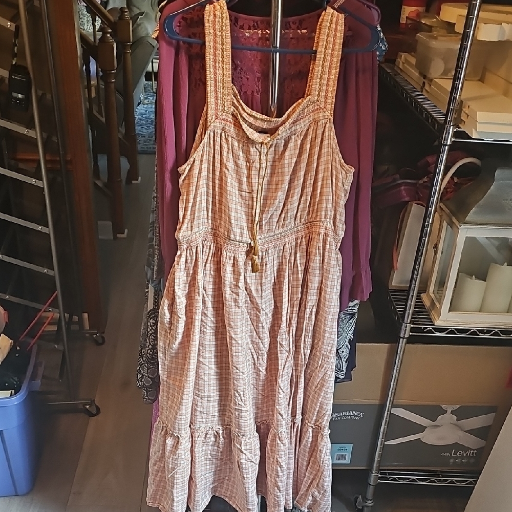 Women's Pink Checkered Dress